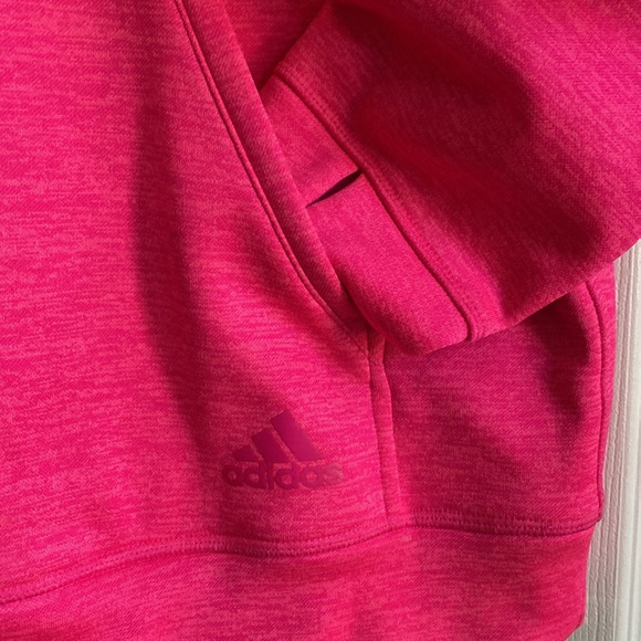 ADIDAS💖PINK LONG SLEEVE PULLOVER HOODIE. SIZE LARGE (NWOT)💖 - Picture 3 of 7